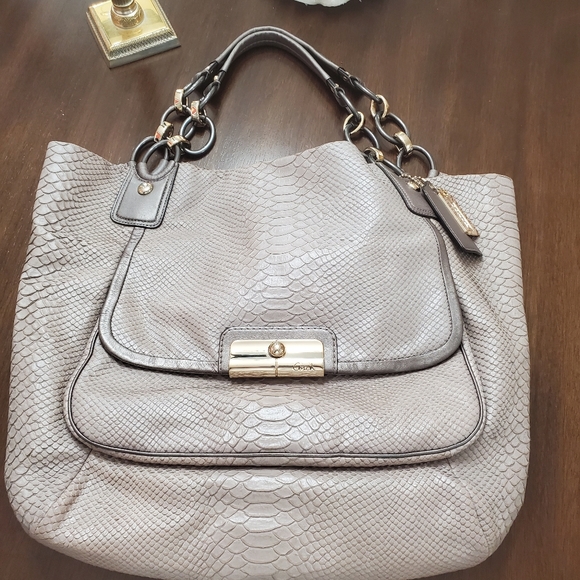 COACH Pinnacle Kristin Embossed Python Tote - Picture 2 of 5